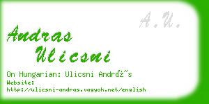 andras ulicsni business card